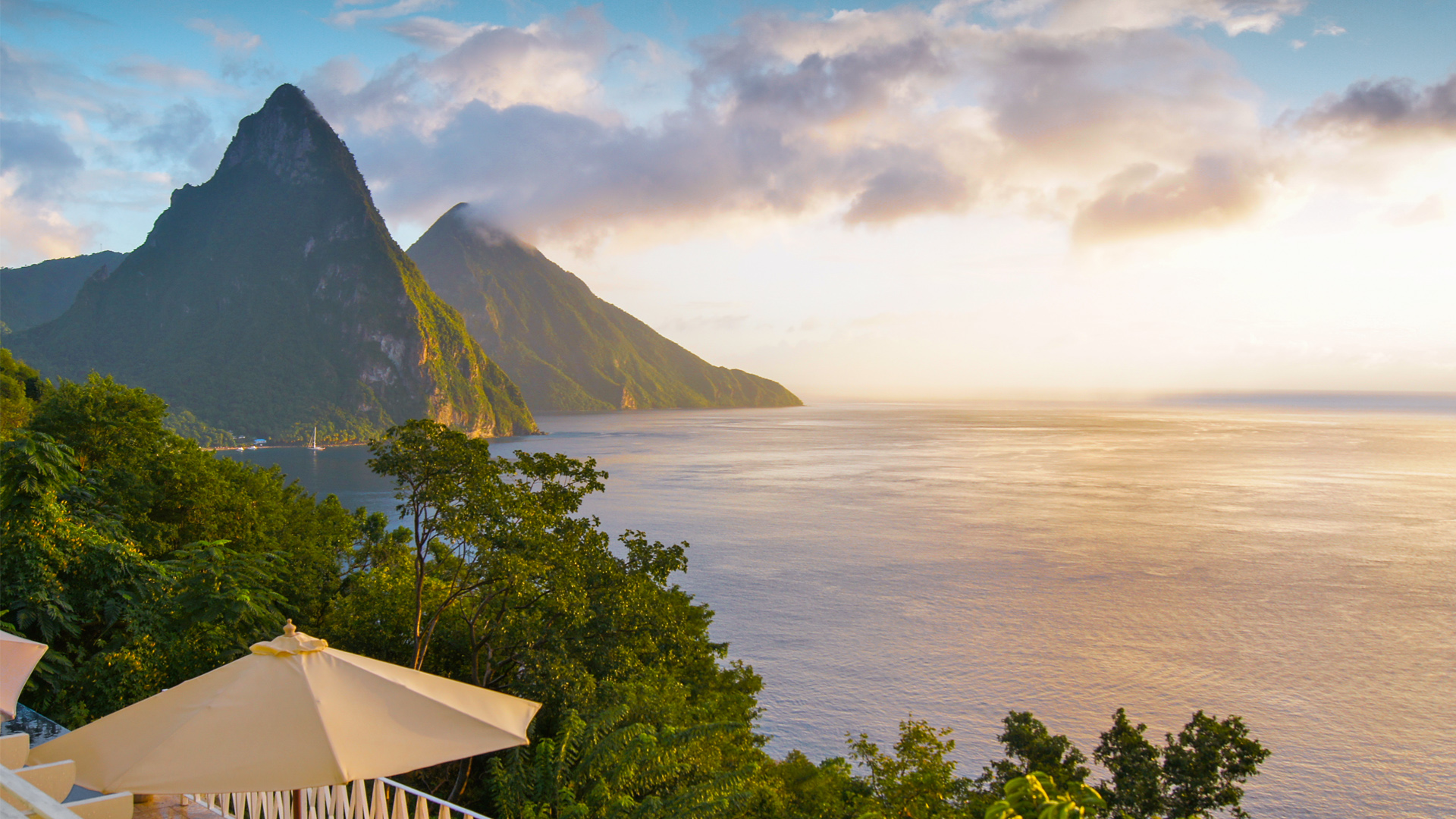 Mountain ocean views from villa St Lucia